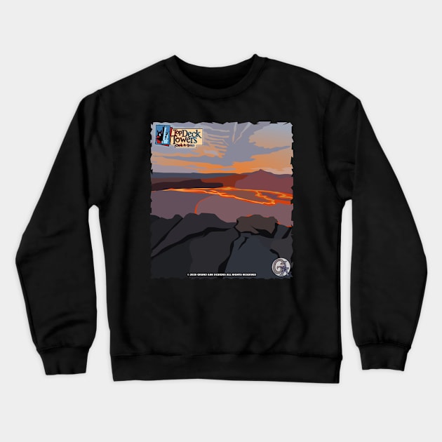 Grand Ark Designs: Volcanic Caldera Crewneck Sweatshirt by Top Deck Towers Cards and Games